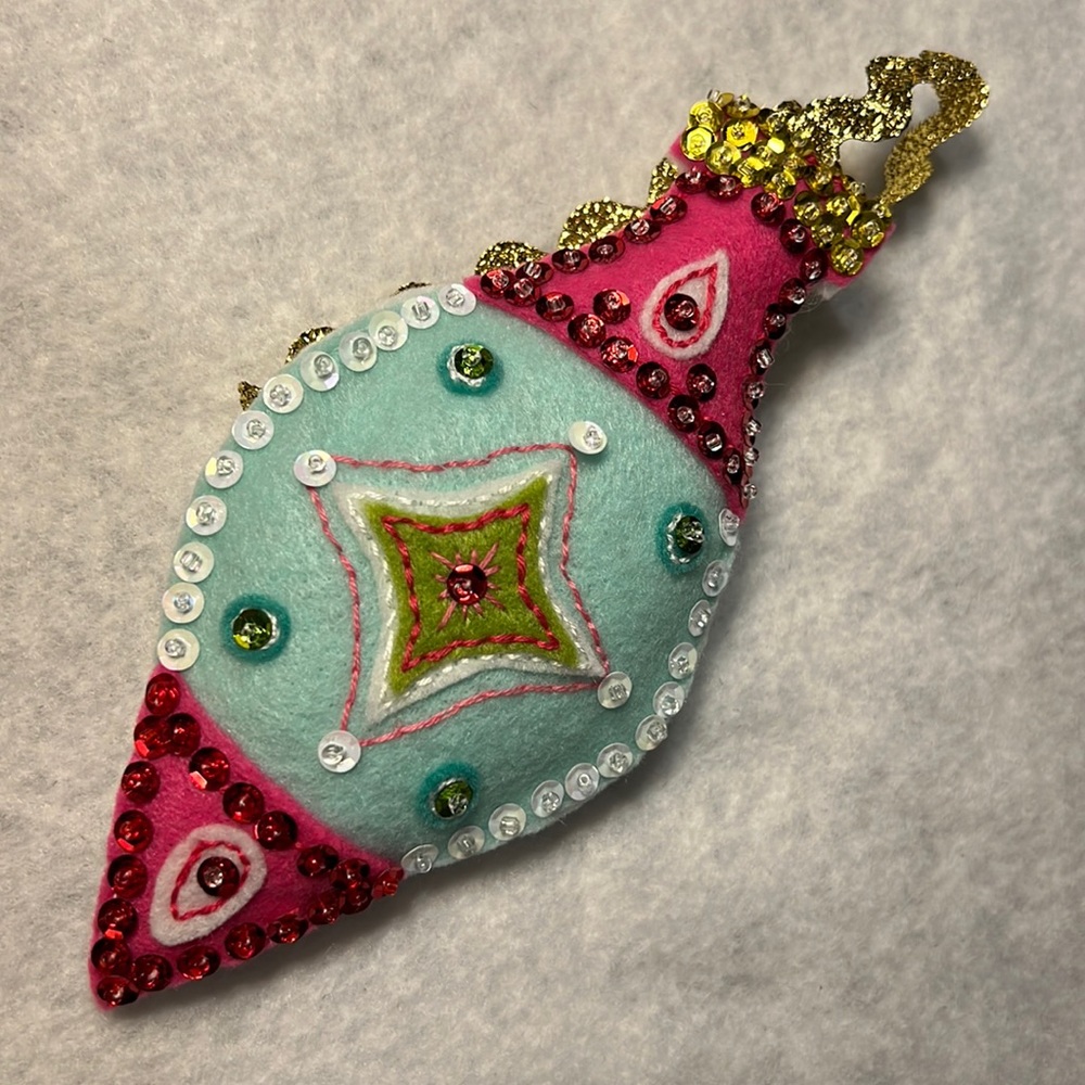 Handmade, retro-vintage felt ornaments.